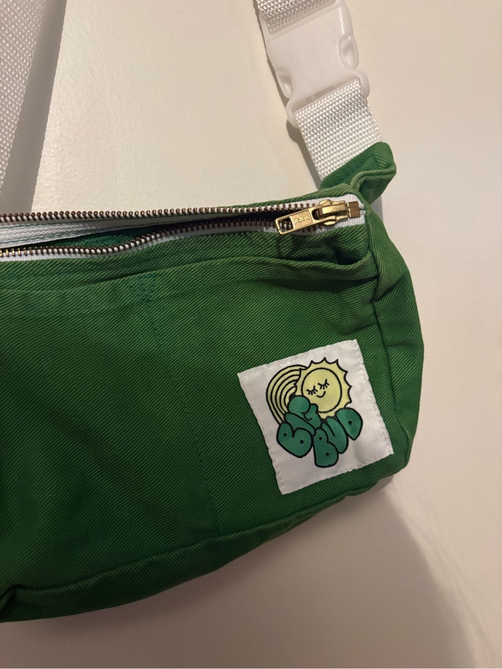 Big Bud Press Green Canvas Mini Crossbody with White Strap - Picture 2 of 2